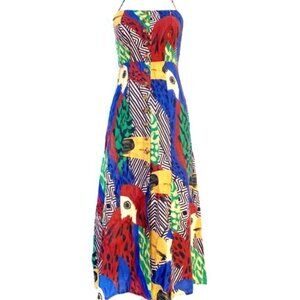 Farm Rio Linen Gouache Dress Tropical Feminine